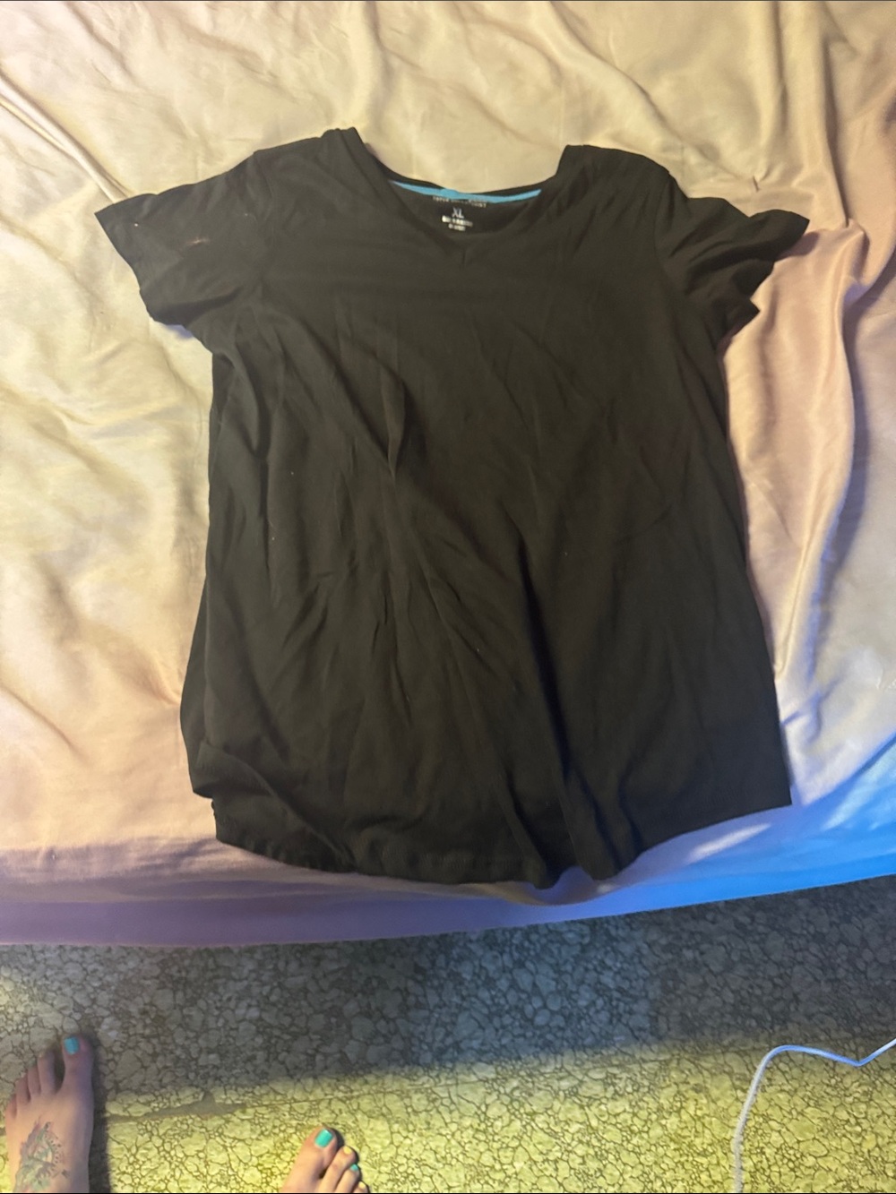 Women's Black Short Sleeve Crew Neck Tee